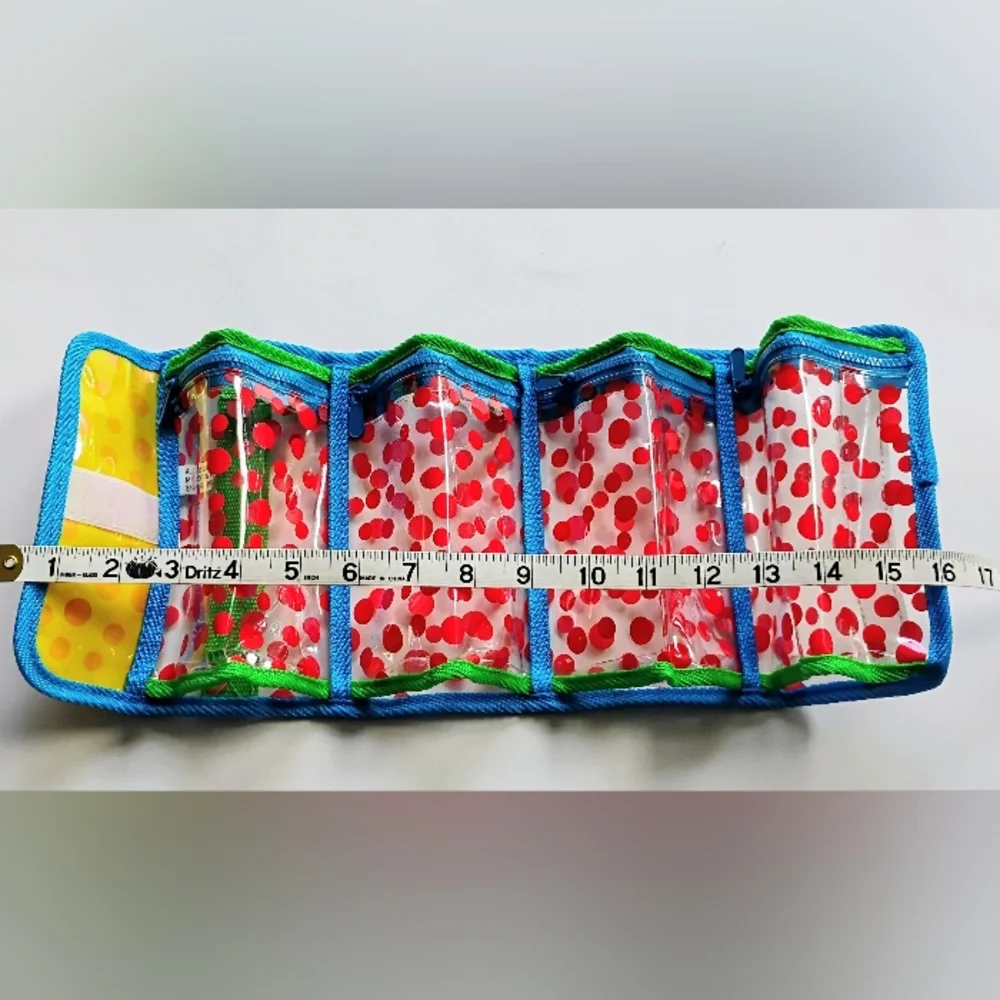 ALEX Polka Dot Clear Case for Makeup, Travel, Kids, Accessories etc. 7x4x4 CUTE!